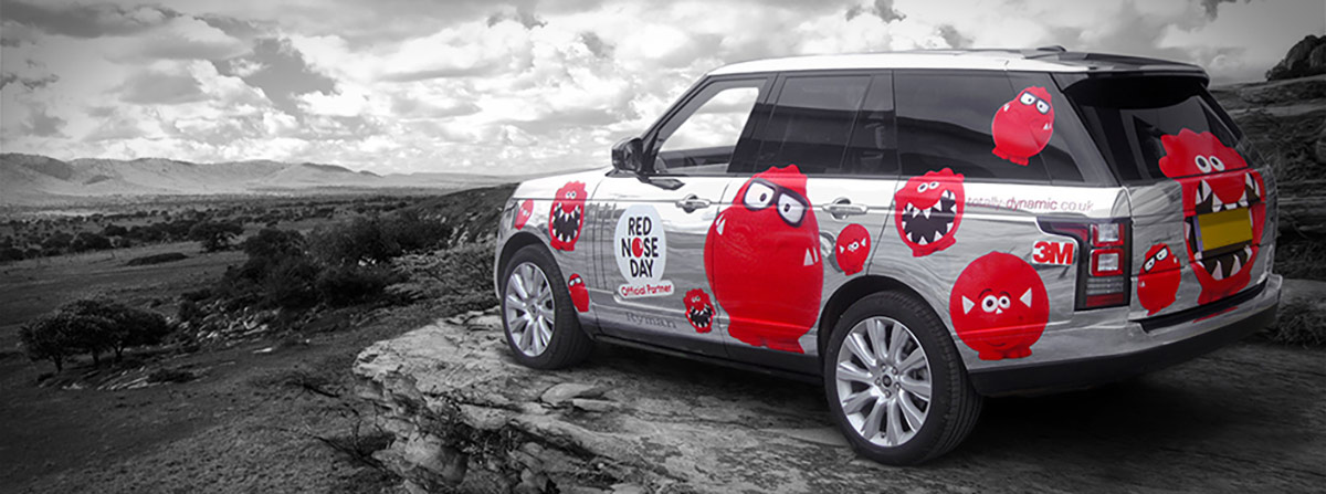 Range Rover wrap for Red Nose day