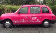 Taxi cabs vinyl wrapped for Home Estate Agents