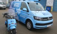 VW Transporter and Scooter vinyl wrapped for CCTV Camera London