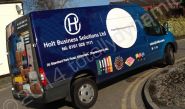 Ford Transit fully wrapped in a printed vinyl wrap design for Holt Business Solutions by Totally Dynamic Manchester