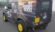Land Rover Defender vinyl wrapped for Fosters Rocks