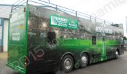 Rugby World Cup 2015 open top bus fully vinyl wrapped for Heineken in a printed bus wrap design by Totally Dynamic North London