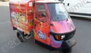Piaggio Ape fully wrapped in printed design by Totally Dynamic North London