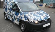 VW Caddy vinyl wrapped in full colour printed design by Totally Dynamic North London