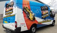 Ford Transit Jumbo fully wrapped in printed design by Totally Dynamic South London