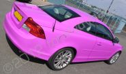 Volvo C70 fully wrapped in printed colour-matched purple by Totally Dynamic North London