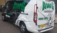 Ford Transit van vinyl wrapped for AWG Windscreens