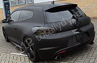 VW Scirocco fully wrapped in matt black with gloss black vinyl detailing by Totally Dynamic South London