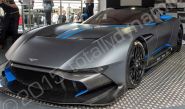 Aston Martin Vulcan fully vinyl wrapped by Totally Dynamic for Aston Martin in matt metallic grey with gloss blue vinyl accents