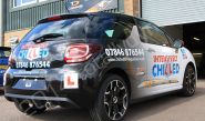 Citroen DS3 fully vinyl wrapped in a printed car wrap with reflective vinyl detailing by Totally Dynamic Norfolk