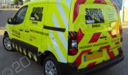 Citroen Berlingo fully wrapped for Sumo Survey Services in a printed vinyl van wrap design by Totally Dynamic South London