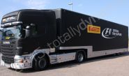 Lorry fleet fully vinyl wrapped for Pirelli
