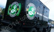 GMC box van fully wrapped in a printed vinyl design for Brooklyn Brewery by Totally Dynamic Leeds