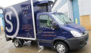 Iveco Luton Box Van fully vehicle wrapped in a printed design fore the Smart Group by Totally Dynamic South London