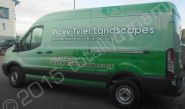 Ford Transit van fully wrapped for Ricky Tyler Landscapes in a printed vinyl vehicle wrap design by Totally Dynamic North London