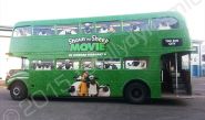 London Routemaster bus fully wrapped in a printed vinyl bus wrap to promote the Shaun the Sheep Movie by Totally Dynamic North London