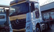 Mercedes Actros cab vinyl wrapped for Forward Truck Services
