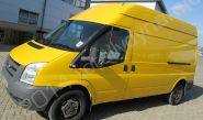 Ford Transit fully wrapped in a gloss yellow vinyl van wrap by Totally Dynamic South London