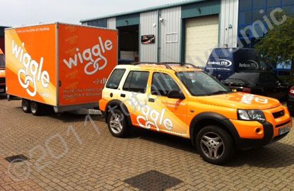 Freelander and Trailer wrapped for Wiggle by Totally Dynamic Southampton