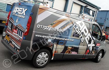 Nissan Primastar van wrapped for Apex Lofts by Totally Dynamic North London