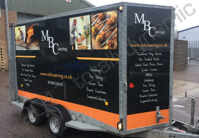 Catering Trailer fully vinyl wrapped for MBC Catering
