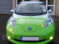 Nissan Leaf wrapped in full colour design for ASDA by Totally Dynamic Leeds