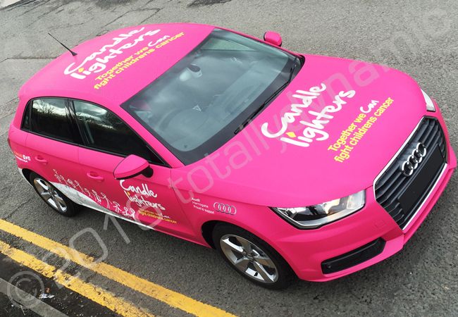 Audi A1 fully vinyl wrapped for Candle Lighters