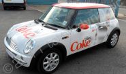 Mini wrapped in printed design for Coca Cola PR by Totally Dynamic North London