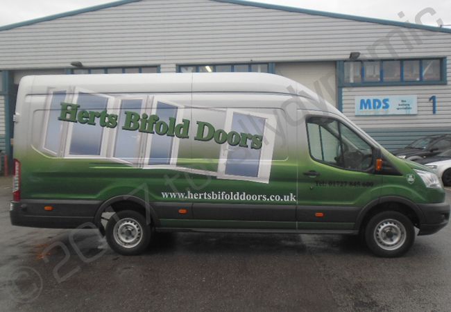 Ford Transit vinyl wrapped for Herts Bi-fold Doors