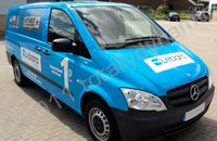 Fleet of Mercedes Travelliners in wrapped design by Totally Dynamic South London