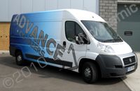 Fiat Ducato vans (2) wrapped for Advance Couriers by Totally Dynamic Leicester