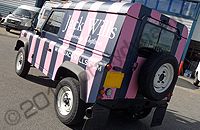 Land Rover Defender 90 SWB wrapped in printed matte wrap by Totally Dynamic North London