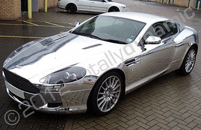 Aston martin DB9 fully wrapped in chrome vinyl by Totally Dynamic South London