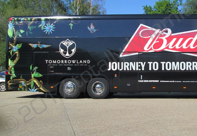 Coach vinyl wrapped for Budweiser's Tomorrowland Project