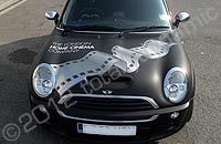 MINI Cooper wrapped in matt black with cut graphics by Totally Dynamic North London