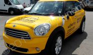 Mini Countryman Cooper wrapped in NY taxi wrap by Totally Dynamic North London