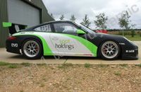 Porsche GT3 Racing car wrapped matte black, matte white and matte lime green with reflective logos by Totally Dynamic Norfolk