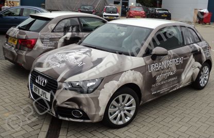 Fleet of Audi A1s wrapped in fully printed design by Totally Dynamic South London
