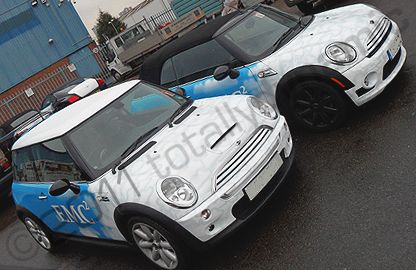 Minis wrapped in printed design by Totally Dynamic North London