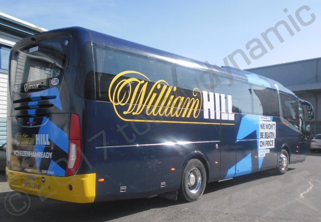 Coach fully vinyl wrapped for William Hill