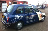 Taxi cab wrapped in printed design by Totally Dynamic Central Scotland