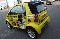 Smart FourTwo fully wrapped in printed design by Totally Dynamic North London