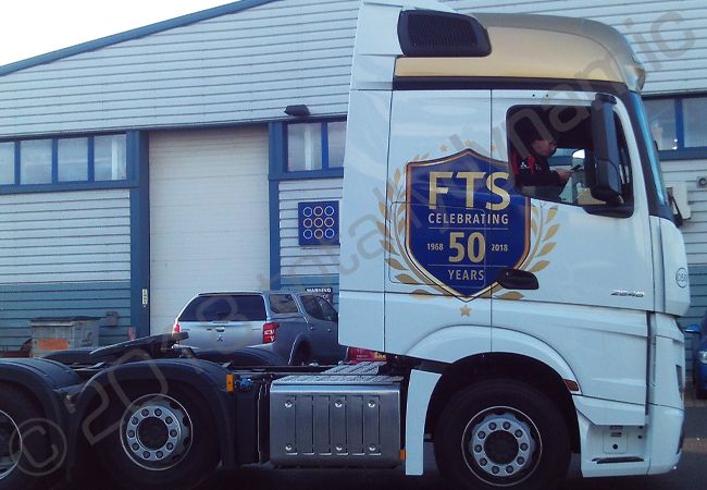 Mercedes Actros cab vinyl wrapped for Forward Truck Services