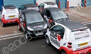 Fleet of Smart FourTwos wrapped by Totally Dynamic North London