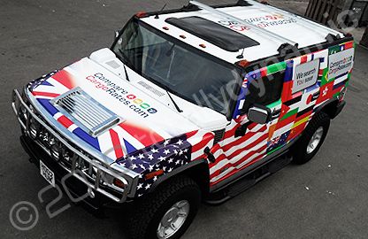 Hummer H2 wrapped with a printed design by Totally Dynamic North London