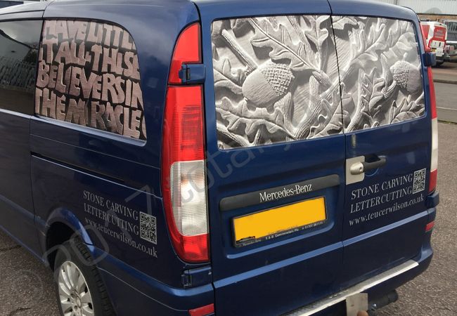 Mercedes Vito part-wrapped for T Wilson Stonecutting