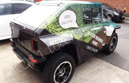 Mini Electric Hummer wrapped in printed wrap by Totally Dynamic Lincoln