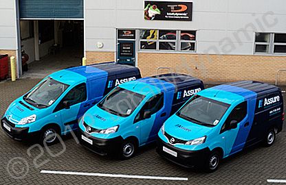 Peugeot and Citroen van fleet vinyl wrapped in printed design by Totally Dynamic South London