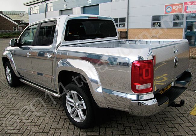 VW Amarok vinyl wrapped in a mirror silver chrome vehicle wrap by Totally Dynamic South London