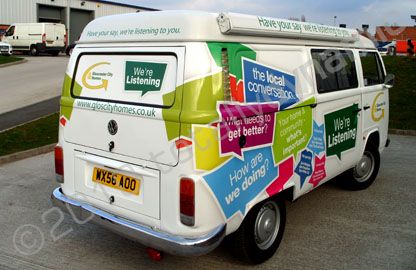 Camper van wrapped for Gloucester City Homes by Totally Dynamic Leeds/Bradford